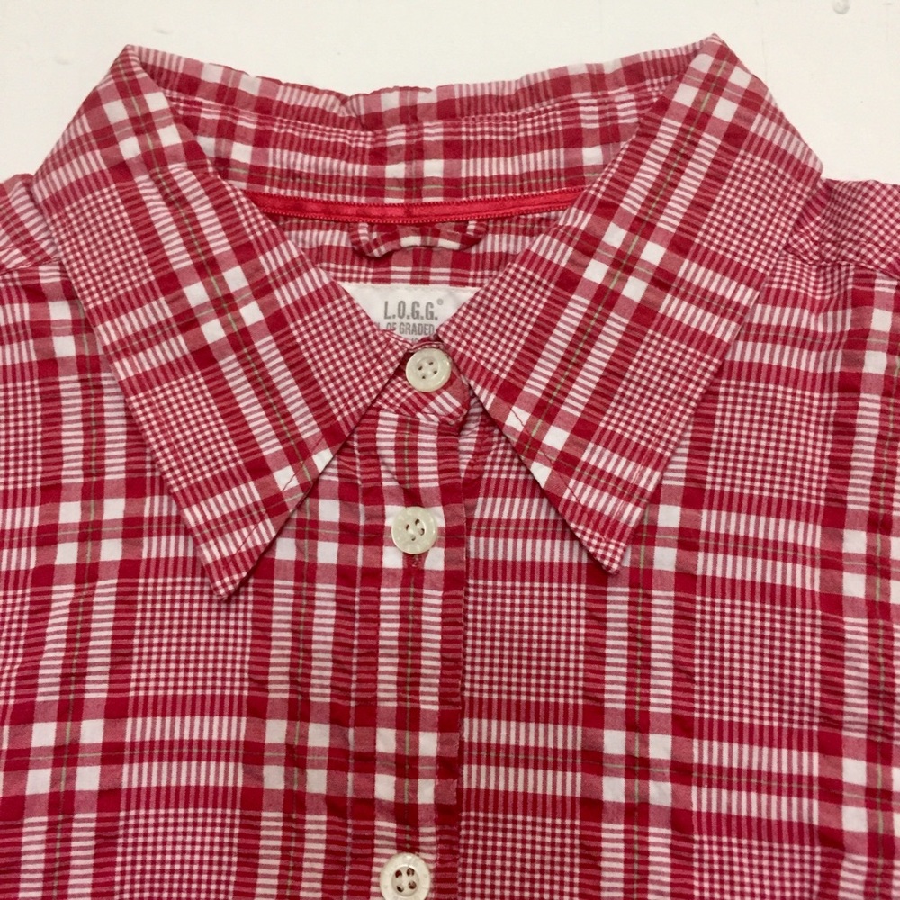2 for $15 Party Host Appreciation🌈 Cotton Plisse Seersucker Gingham Shirt - Picture 5 of 6